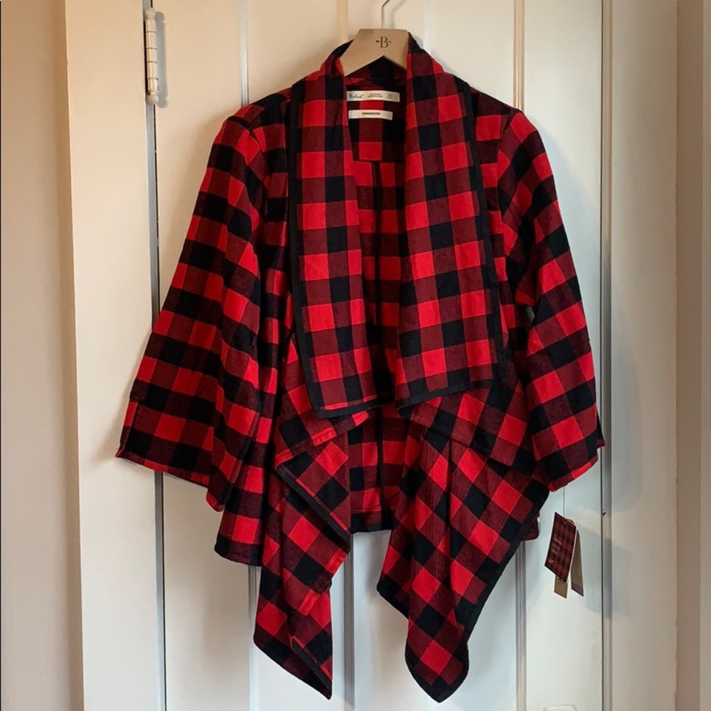 Woolrich bufflalo checked poncho